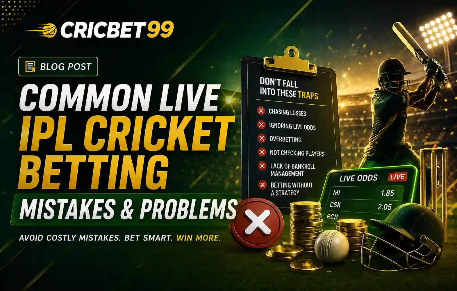 Read more about the article Common Live IPL Cricket Betting Mistakes & Problems | CricBet99